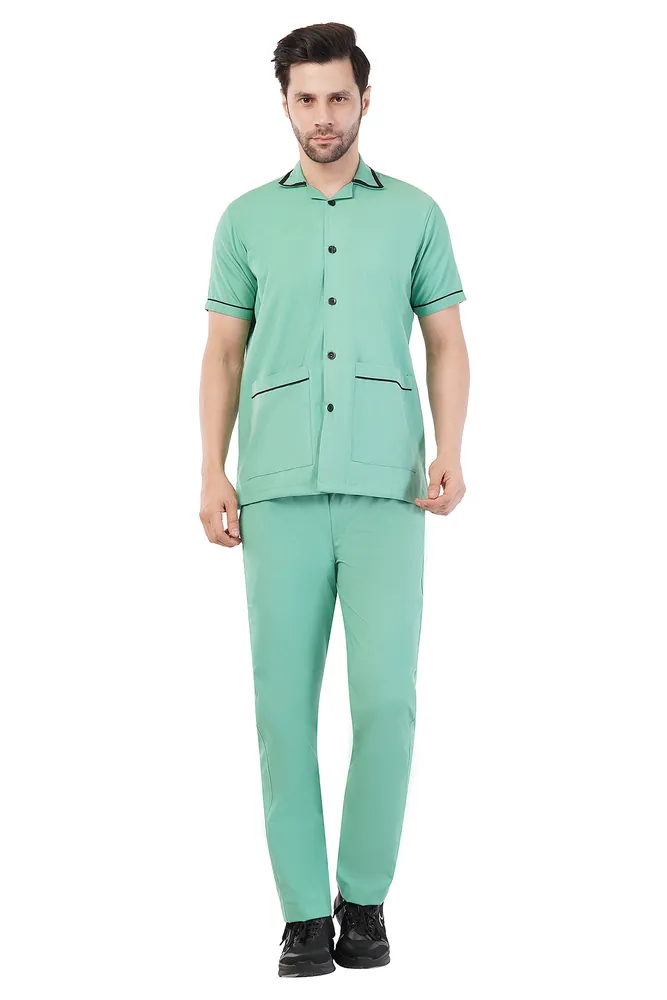 Mens Staff Uniform Apron Collar